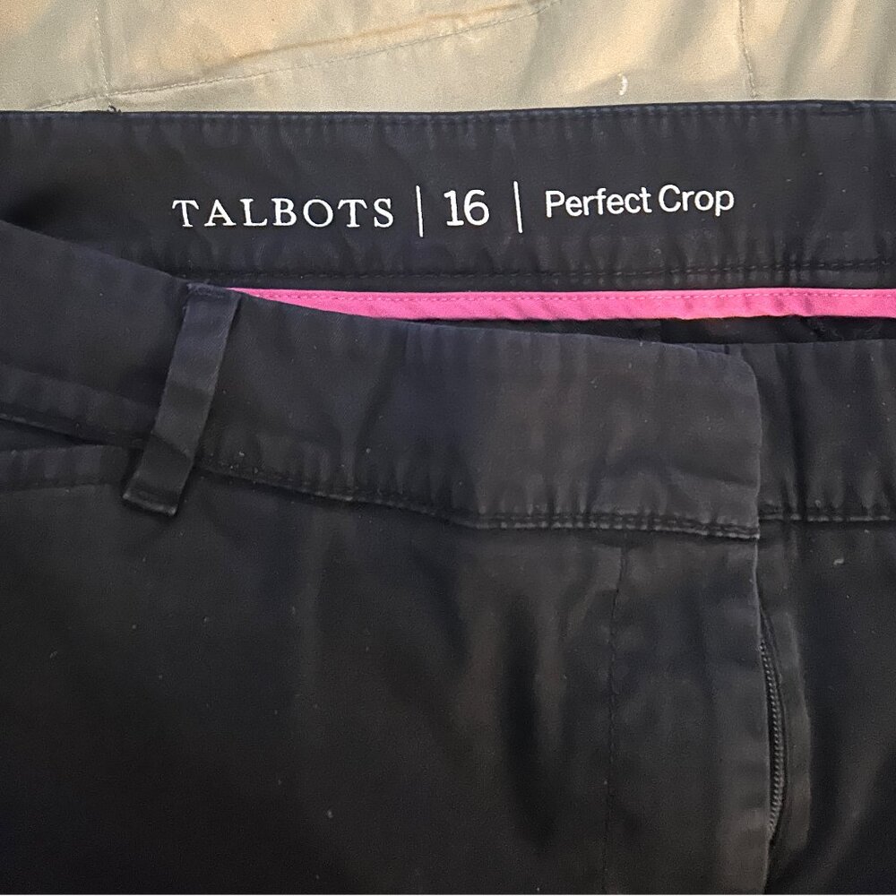 Talbots Black Crop Pants, Sz 16, Pre-Owned